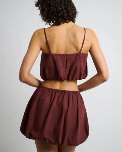 Onia Air Linen Bubble Crop Top In Rum