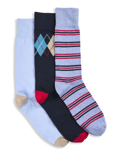 Synrgy By Dxl Big & Tall 3-pk Spring Classic Printed Socks In Multi