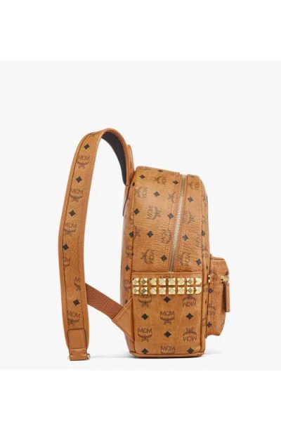 Mcm Mini Stark Side Studs Backpack In Brown