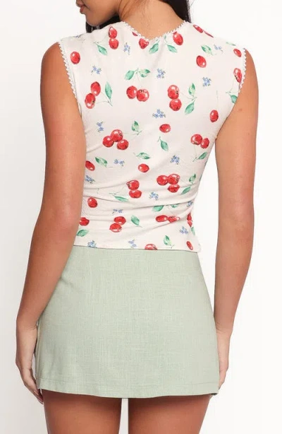 Petal And Pup Petal & Pup Morgan Cherry Print Sleeveless Top In White