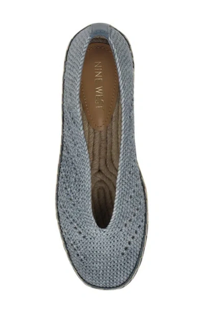 Nine West Rorie Espadrille Womens Blue Woven Slip On Flats Shoes Gal1957 In Medium Blue