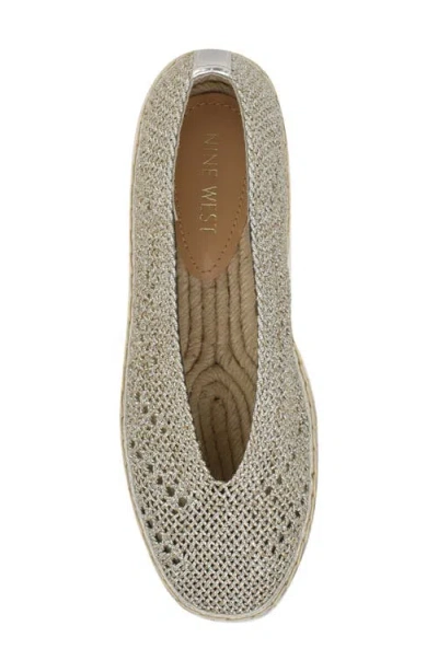 Nine West Women's Rorie Woven Slip-on Espadrille Flats In Silver