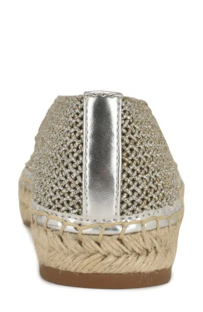 Nine West Women's Rorie Woven Slip-on Espadrille Flats In Silver