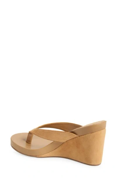 Jeffrey Campbell Liezel Platform Wedge Flip Flop In Natural Suede Combo