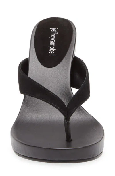 Jeffrey Campbell Liezel Platform Wedge Flip Flop In Black Suede Combo
