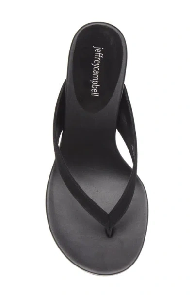 Jeffrey Campbell Liezel Platform Wedge Flip Flop In Black Suede Combo