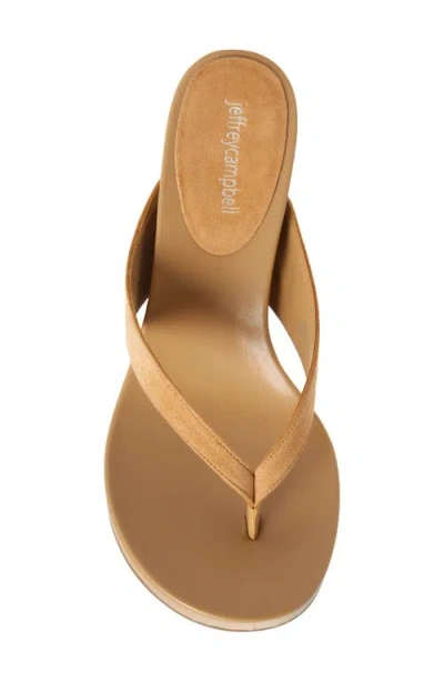 Jeffrey Campbell Liezel Platform Wedge Flip Flop In Natural Suede Combo