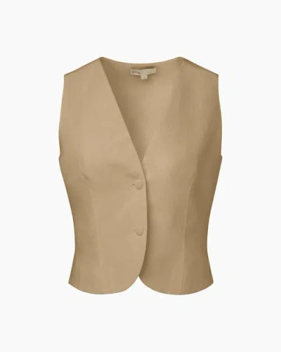 Onia Air Linen Relaxed Vest In Jute