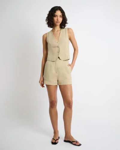 Onia Air Linen Relaxed Vest In Jute