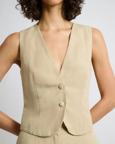 Onia Air Linen Relaxed Vest In Jute