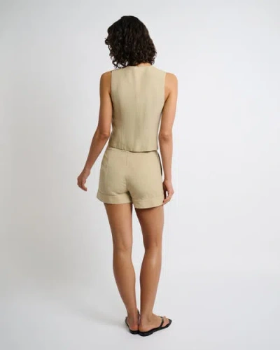 Onia Air Linen Relaxed Vest In Jute