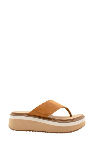Volatile Shitake Platform Wedge Sandal In Tan