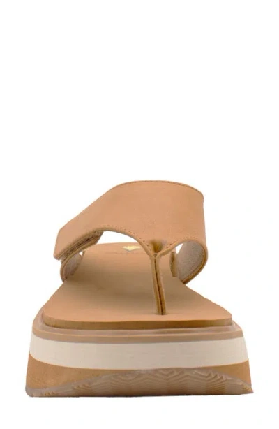 Volatile Shitake Platform Wedge Sandal In Tan