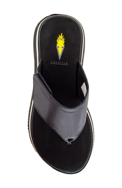 Volatile Shitake Platform Wedge Sandal In Black