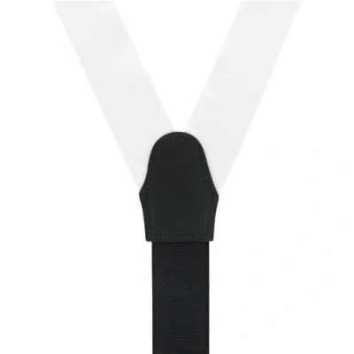 Trafalgar Dutton Solid Color Silk Button End Suspenders In White