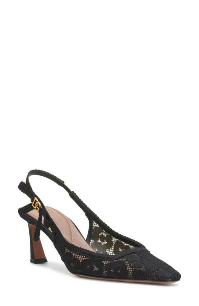 Dolce & Gabbana Leopard-design Lace Slingbacks With Fusible Rhinestones In Nero