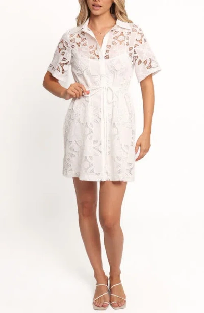 Petal And Pup Petal & Pup Lucinda Embroidered Mini Shirtdress In White