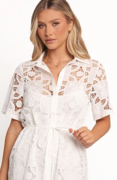 Petal And Pup Petal & Pup Lucinda Embroidered Mini Shirtdress In White