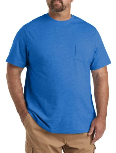 Harbor Bay By Dxl Big & Tall Moisture-wicking Pocket T-shirt In Indigo Bunting Hther