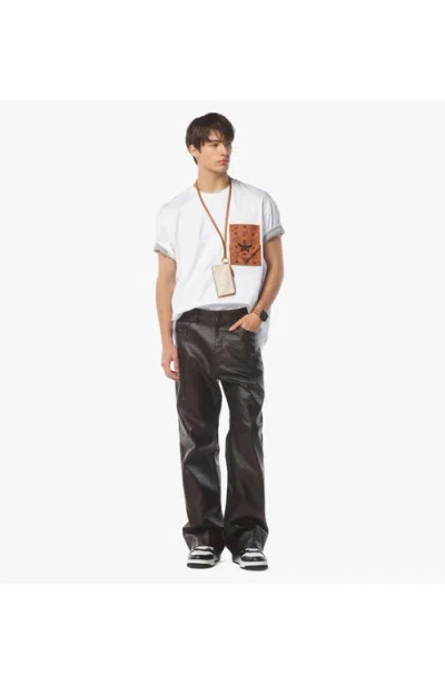 Mcm Interwoven Lettered Pocket T-shirt In White