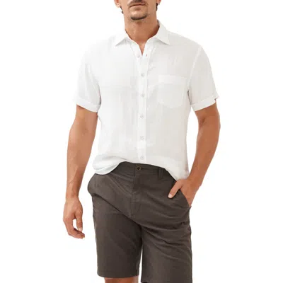 Rodd & Gunn Ellerslie Linen Textured Classic Fit Button-up Shirt In Snow