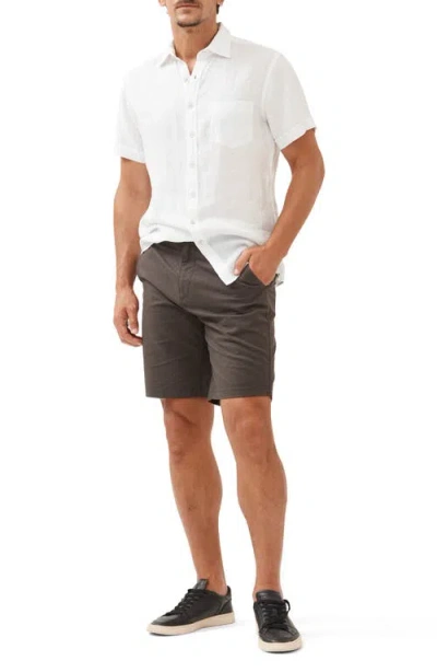 Rodd & Gunn Ellerslie Linen Textured Classic Fit Button-up Shirt In Snow