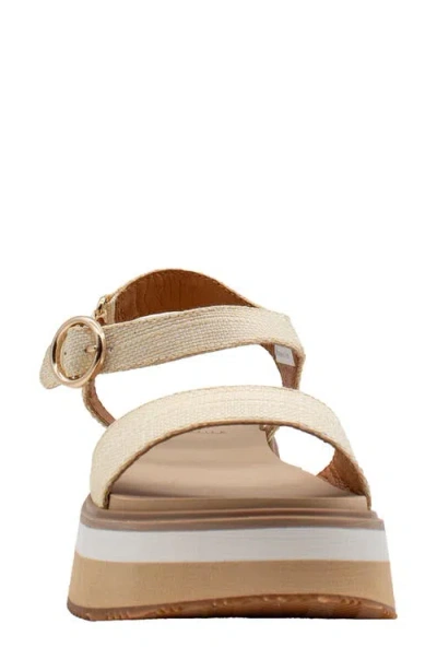 Volatile Porcini Ankle Strap Platform Sandal In Natural Raffia