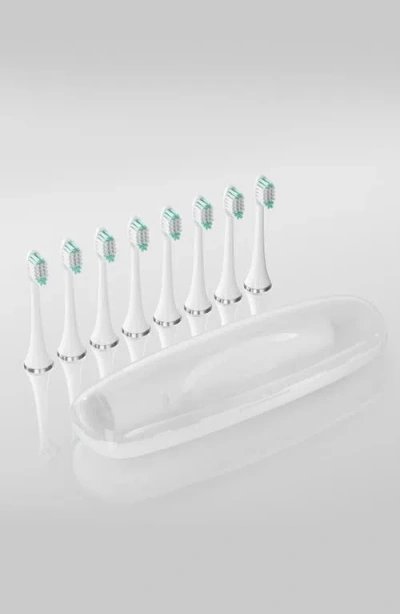 Aquasonic Vibe Series Charcoal Gray Ultrasonic Whitening Toothbrush With 8 Dupont Brush Heads & Trav In Optic White