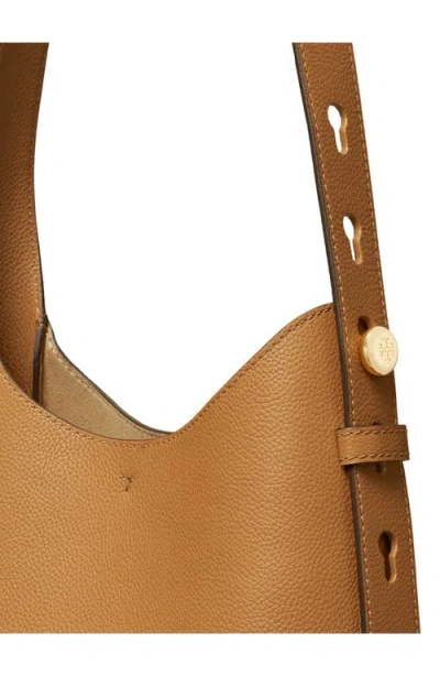 Tory Burch Light Brown Leather Hobo Romy Small Shoulder Bag In Nude