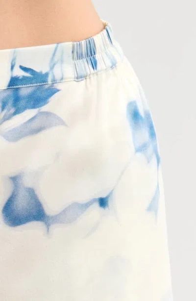 Lunya X Grace Dines Washable Silk Tee Shirt Pj Set Whispered Bloom Large