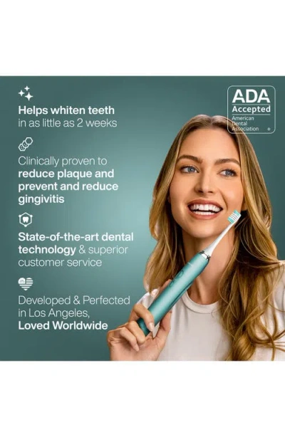 Aquasonic Vibe Series Charcoal Gray Ultrasonic Whitening Toothbrush With 8 Dupont Brush Heads & Trav In Mint Green