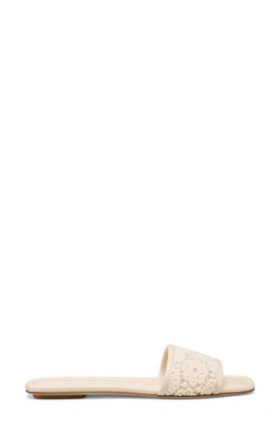 Stuart Weitzman Fia Cotton Flat Slide Sandals In Linen