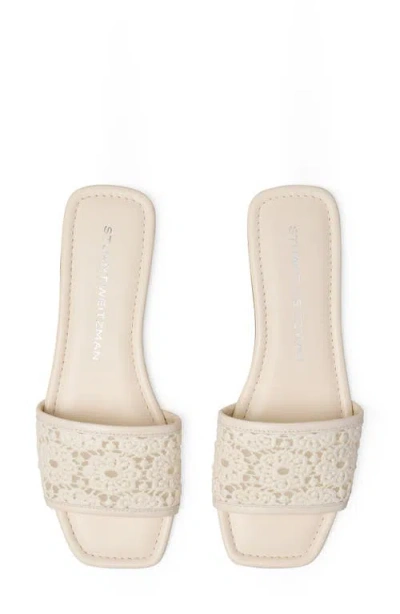 Stuart Weitzman Fia Cotton Flat Slide Sandals In Linen