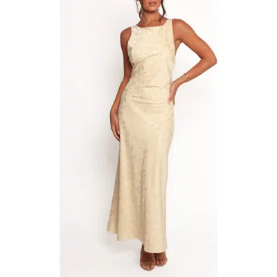 Petal And Pup Petal & Pup Malie Floral Jacquard Open Back Maxi Dress In Yellow