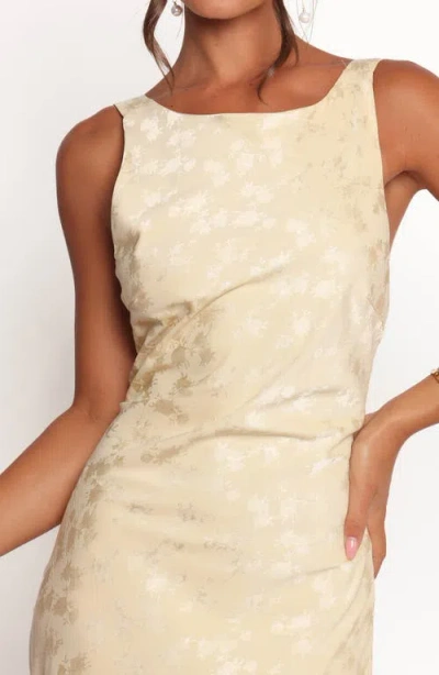 Petal And Pup Petal & Pup Malie Floral Jacquard Open Back Maxi Dress In Yellow