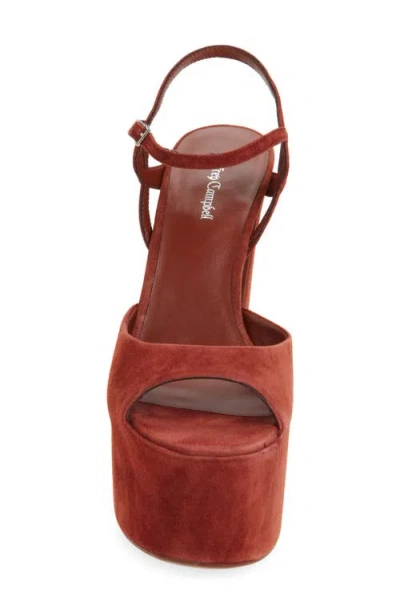 Jeffrey Campbell Ever Last Ankle Strap Platform Sandal In Dusty Red Suede