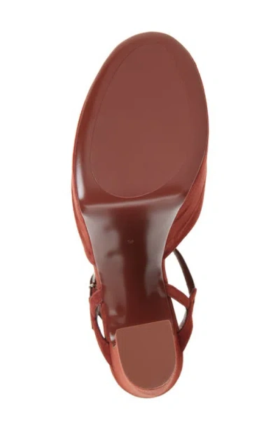 Jeffrey Campbell Ever Last Ankle Strap Platform Sandal In Dusty Red Suede