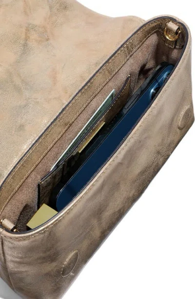 Alexis Bittar Molton Ruched Metallic Leather Crossbody Bag In Atq Gold