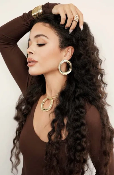 Ettika Open Circle Statement Earrings In Gold