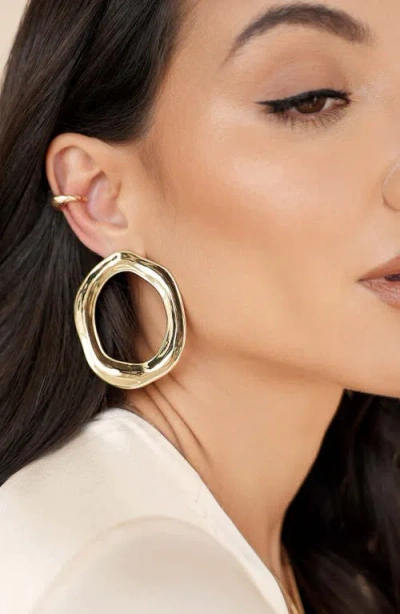 Ettika Open Circle Statement Earrings In Gold