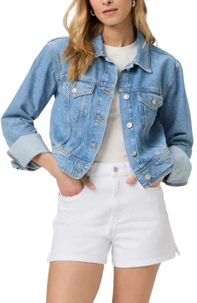 Paige Dani High Rise Denim Shorts In Aniyah Distressed In Crisp White