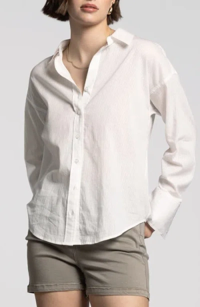 Weekend Los Angeles Maxime Stripe Button-up Shirt In Blanc