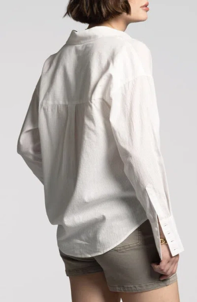 Weekend Los Angeles Maxime Stripe Button-up Shirt In Blanc