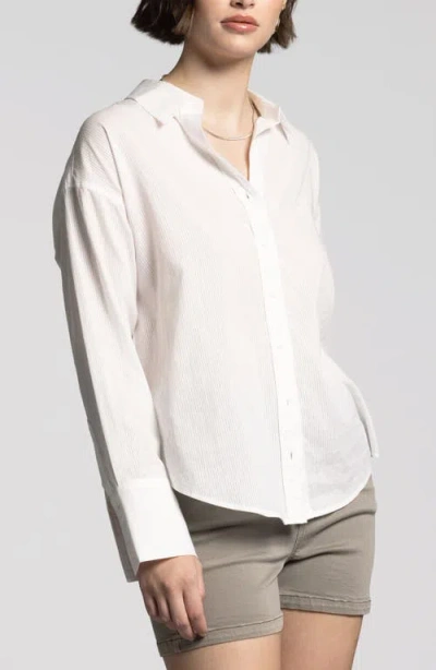 Weekend Los Angeles Maxime Stripe Button-up Shirt In Blanc