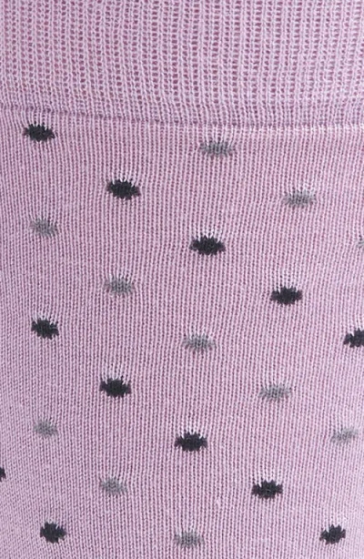 Pantherella Needham Dot Pattern Tall Cotton Blend Dress Socks In Lilac