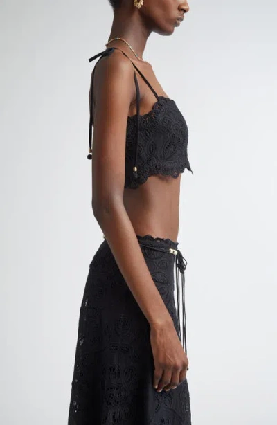 Zimmermann Rhiannon Embroidered Top In Black Paisley
