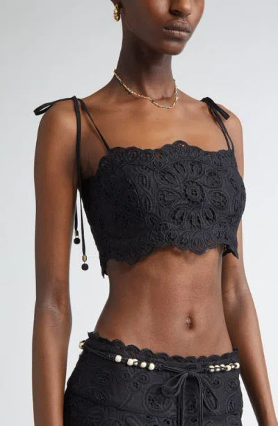 Zimmermann Rhiannon Embroidered Top In Black Paisley