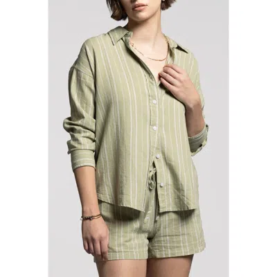Weekend Los Angeles Maxime Linen Blend Button-up Shirt In Tea