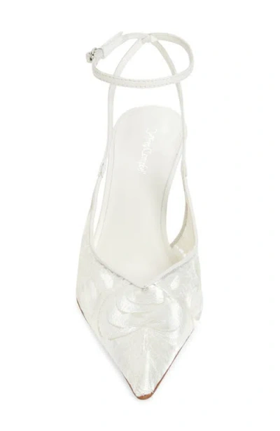 Jeffrey Campbell Exec Ankle Strap Pointed Toe Pump In Ivory