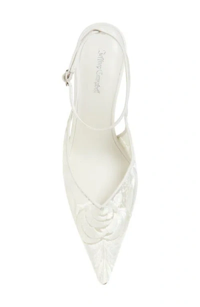 Jeffrey Campbell Exec Ankle Strap Pointed Toe Pump In Ivory
